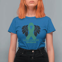 Liver Cancer Angel Warrior Wings T Shirt For Women Green Ribbon Awareness Support Gift