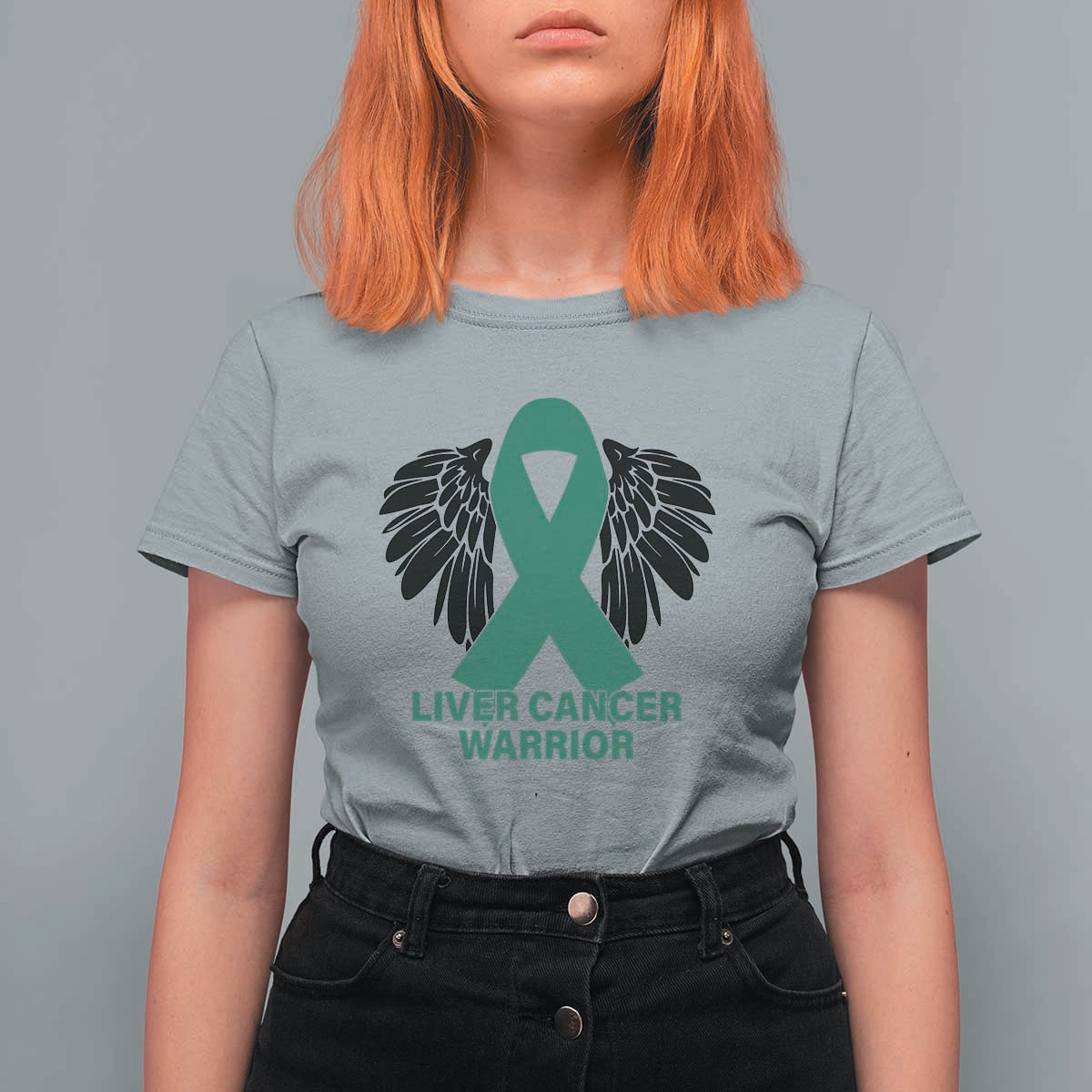 Liver Cancer Angel Warrior Wings T Shirt For Women Green Ribbon Awareness Support Gift