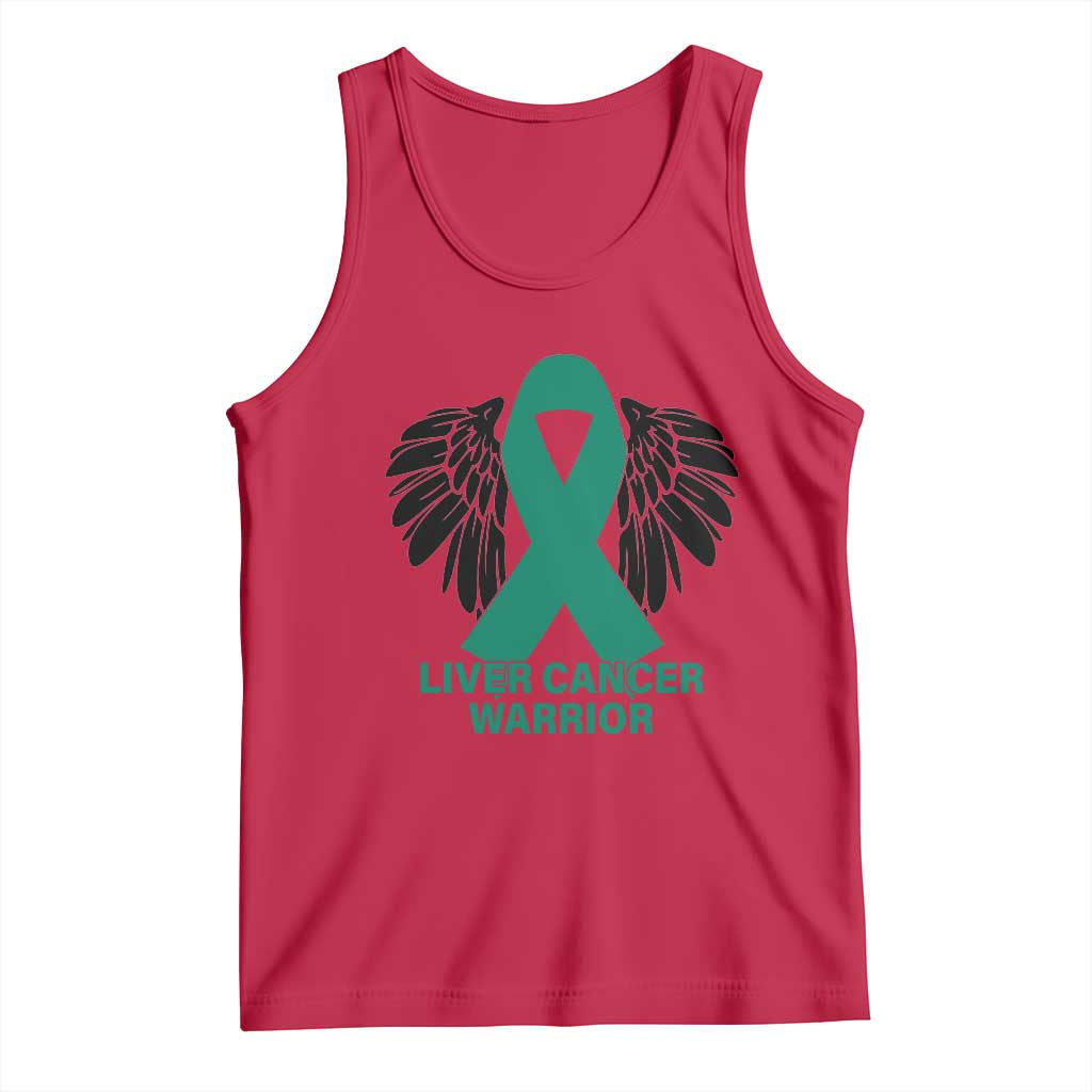Liver Cancer Angel Warrior Wings Tank Top Green Ribbon Awareness Support Gift