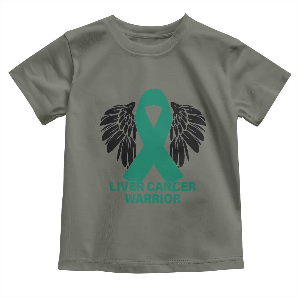 Liver Cancer Angel Warrior Wings Toddler T Shirt Green Ribbon Awareness Support Gift
