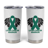 Liver Cancer Angel Warrior Wings Tumbler Cup Green Ribbon Awareness Support Gift