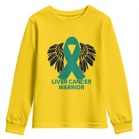 Liver Cancer Angel Warrior Wings Youth Sweatshirt Green Ribbon Awareness Support Gift