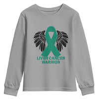 Liver Cancer Angel Warrior Wings Youth Sweatshirt Green Ribbon Awareness Support Gift