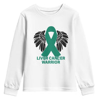 Liver Cancer Angel Warrior Wings Youth Sweatshirt Green Ribbon Awareness Support Gift