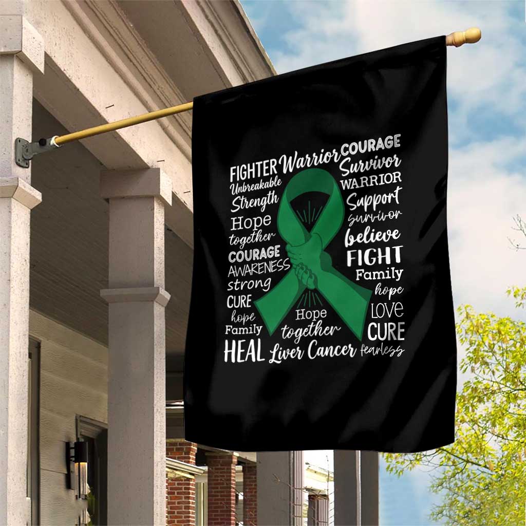 Liver Cancer Support Gift Garden Flag Fearless Unbreakable Warrior Hope