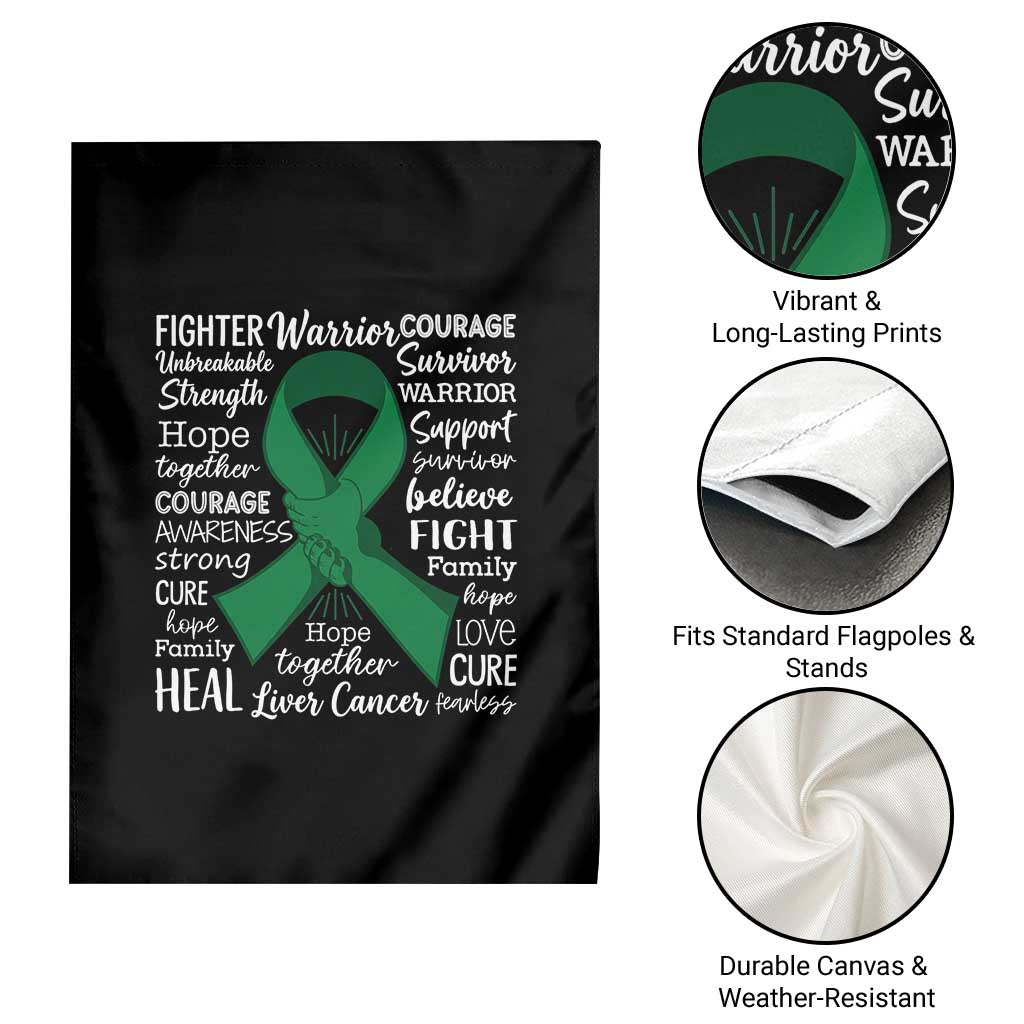 Liver Cancer Support Gift Garden Flag Fearless Unbreakable Warrior Hope