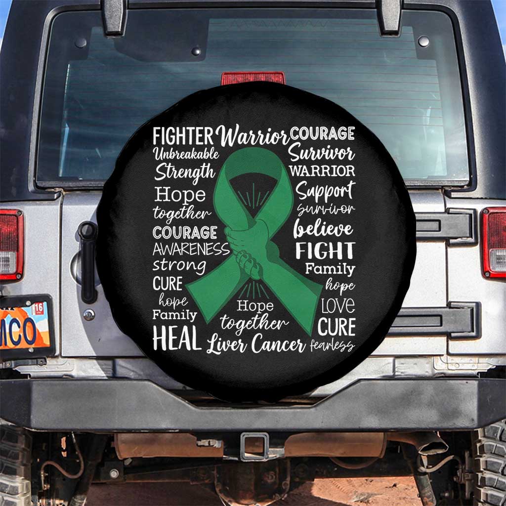 Liver Cancer Support Gift Spare Tire Cover Fearless Unbreakable Warrior Hope