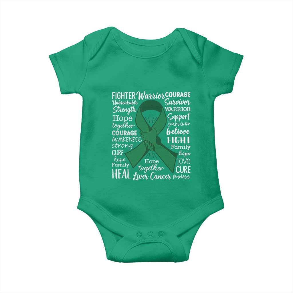 Liver Cancer Support Gift Baby Onesie Fearless Unbreakable Warrior Hope