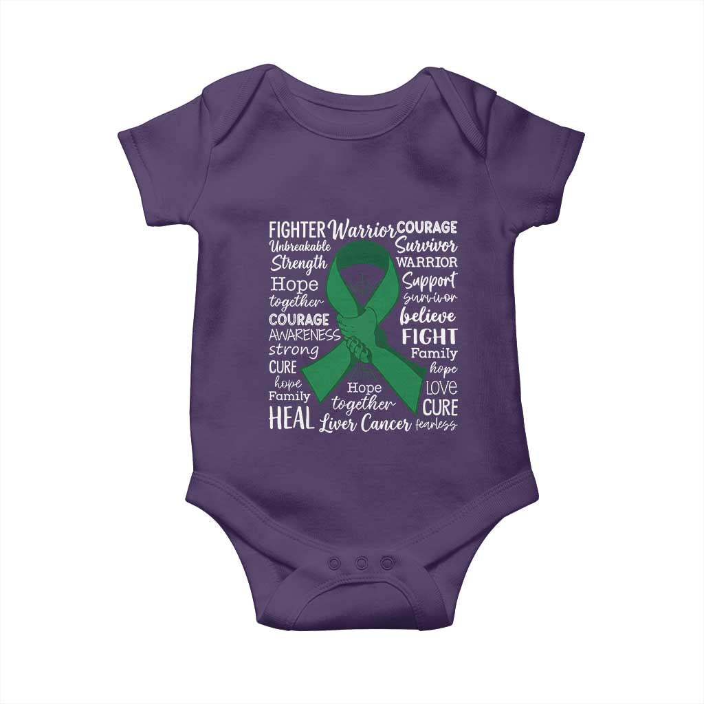 Liver Cancer Support Gift Baby Onesie Fearless Unbreakable Warrior Hope