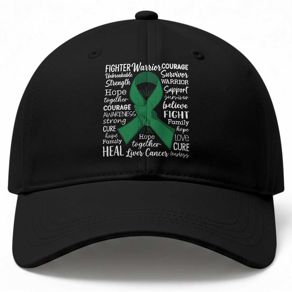 Liver Cancer Support Gift Baseball Cap Fearless Unbreakable Warrior Hope