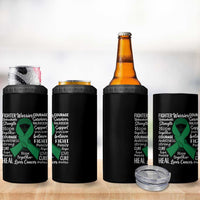 Liver Cancer Support Gift 4 in 1 Can Cooler Tumbler Fearless Unbreakable Warrior Hope