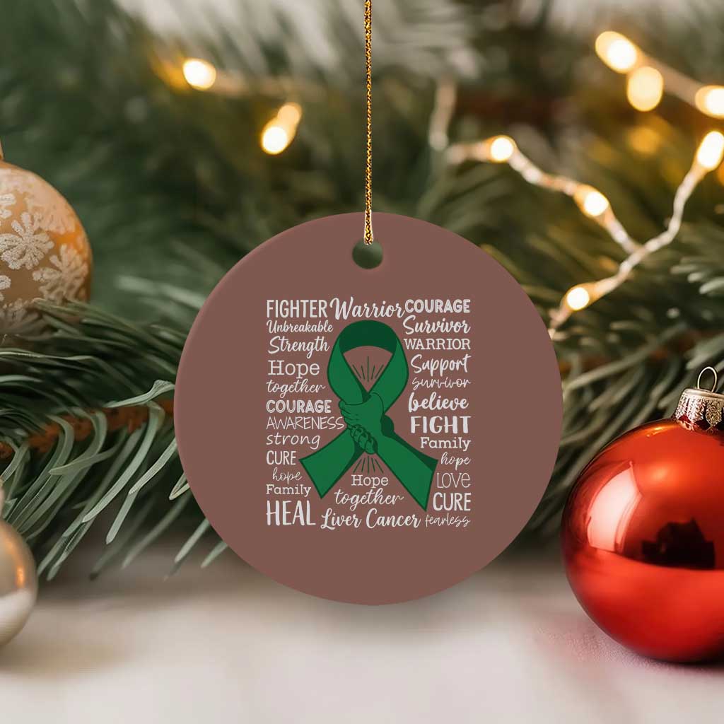 Liver Cancer Support Gift Ceramic Ornament Fearless Unbreakable Warrior Hope