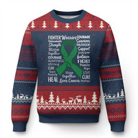 Liver Cancer Support Gift Ugly Christmas Sweater Fearless Unbreakable Warrior Hope