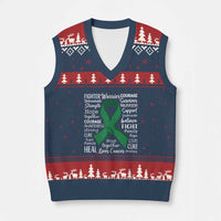 Liver Cancer Support Gift V-Neck Knit Sweater Vest Fearless Unbreakable Warrior Hope