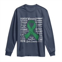 Liver Cancer Support Gift Long Sleeve Shirt Fearless Unbreakable Warrior Hope
