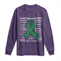 Liver Cancer Support Gift Long Sleeve Shirt Fearless Unbreakable Warrior Hope