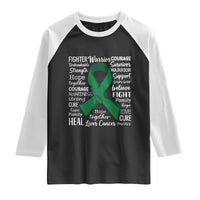Liver Cancer Support Gift Raglan Shirt Fearless Unbreakable Warrior Hope