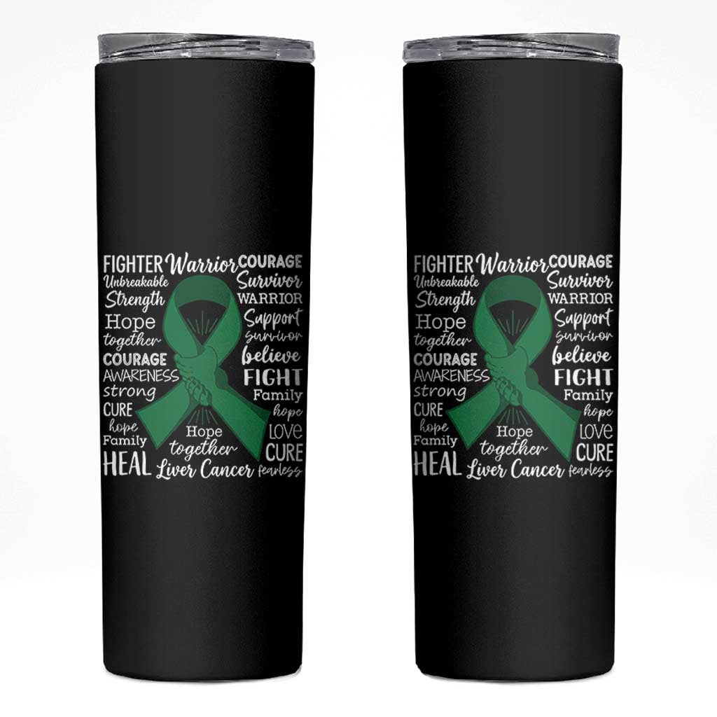 Liver Cancer Support Gift Skinny Tumbler Fearless Unbreakable Warrior Hope