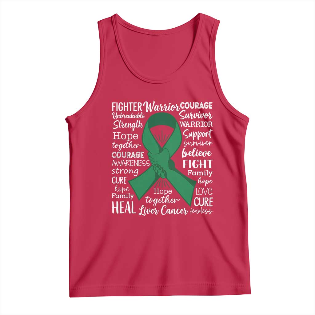 Liver Cancer Support Gift Tank Top Fearless Unbreakable Warrior Hope