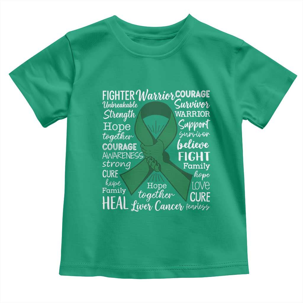 Liver Cancer Support Gift Toddler T Shirt Fearless Unbreakable Warrior Hope