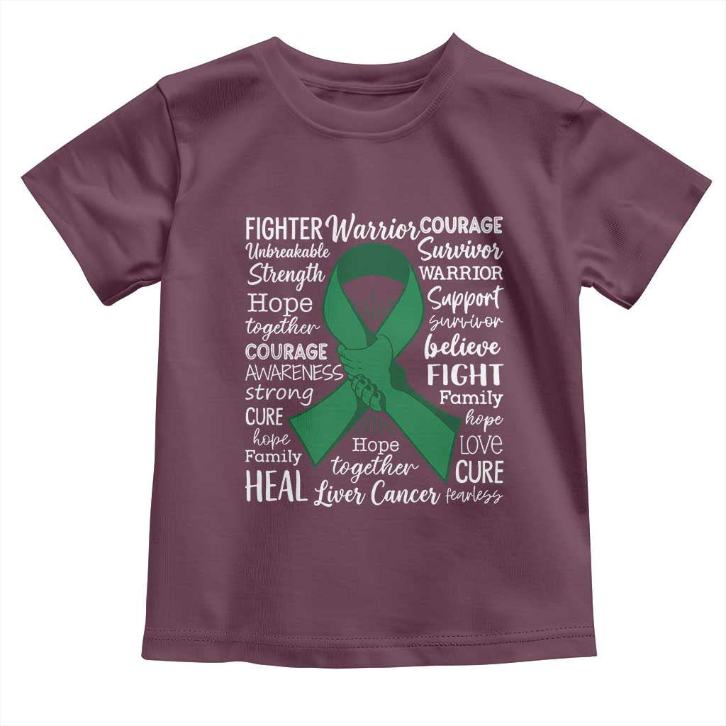 Liver Cancer Support Gift Toddler T Shirt Fearless Unbreakable Warrior Hope