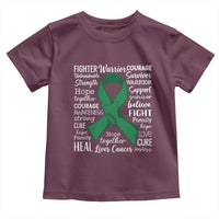 Liver Cancer Support Gift Toddler T Shirt Fearless Unbreakable Warrior Hope