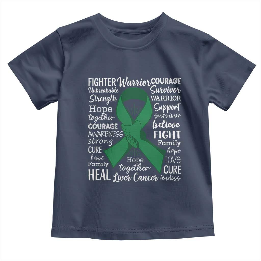 Liver Cancer Support Gift Toddler T Shirt Fearless Unbreakable Warrior Hope