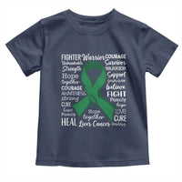 Liver Cancer Support Gift Toddler T Shirt Fearless Unbreakable Warrior Hope