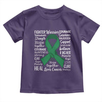 Liver Cancer Support Gift Toddler T Shirt Fearless Unbreakable Warrior Hope