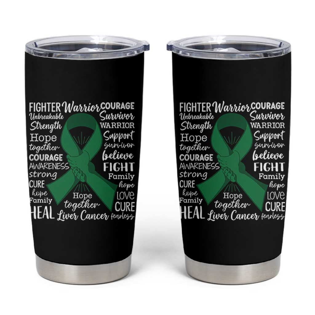 Liver Cancer Support Gift Tumbler Cup Fearless Unbreakable Warrior Hope
