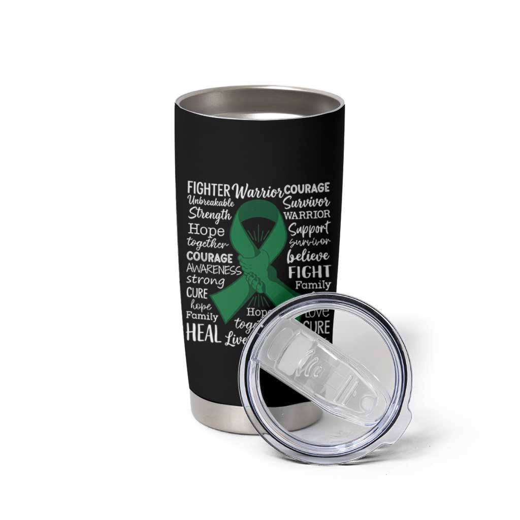 Liver Cancer Support Gift Tumbler Cup Fearless Unbreakable Warrior Hope
