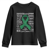 Liver Cancer Support Gift Youth Sweatshirt Fearless Unbreakable Warrior Hope
