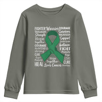Liver Cancer Support Gift Youth Sweatshirt Fearless Unbreakable Warrior Hope