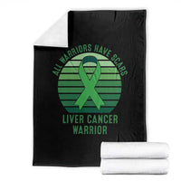 All Warriors Have Scars Liver Cancer Throw Blanket Green Ribbon Survivor Fighter Gift