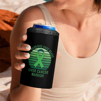 All Warriors Have Scars Liver Cancer 4 in 1 Can Cooler Tumbler Green Ribbon Survivor Fighter Gift