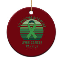 All Warriors Have Scars Liver Cancer Ceramic Ornament Green Ribbon Survivor Fighter Gift
