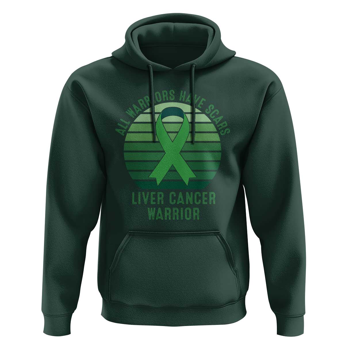 All Warriors Have Scars Liver Cancer Hoodie Green Ribbon Survivor Fighter Gift