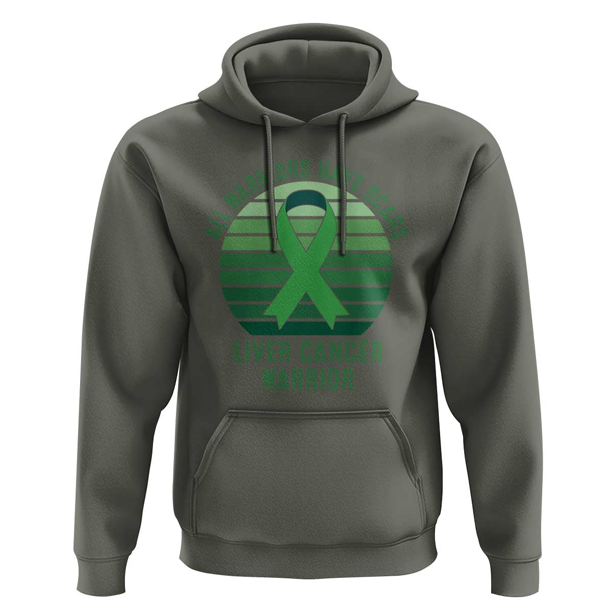 All Warriors Have Scars Liver Cancer Hoodie Green Ribbon Survivor Fighter Gift