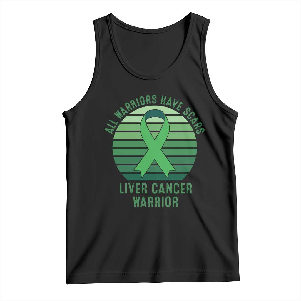All Warriors Have Scars Liver Cancer Tank Top Green Ribbon Survivor Fighter Gift