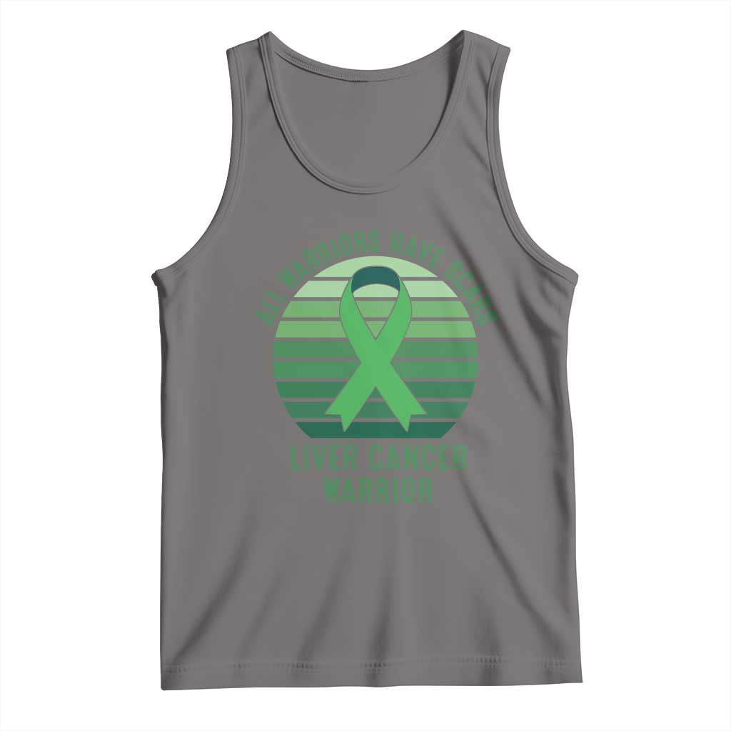 All Warriors Have Scars Liver Cancer Tank Top Green Ribbon Survivor Fighter Gift