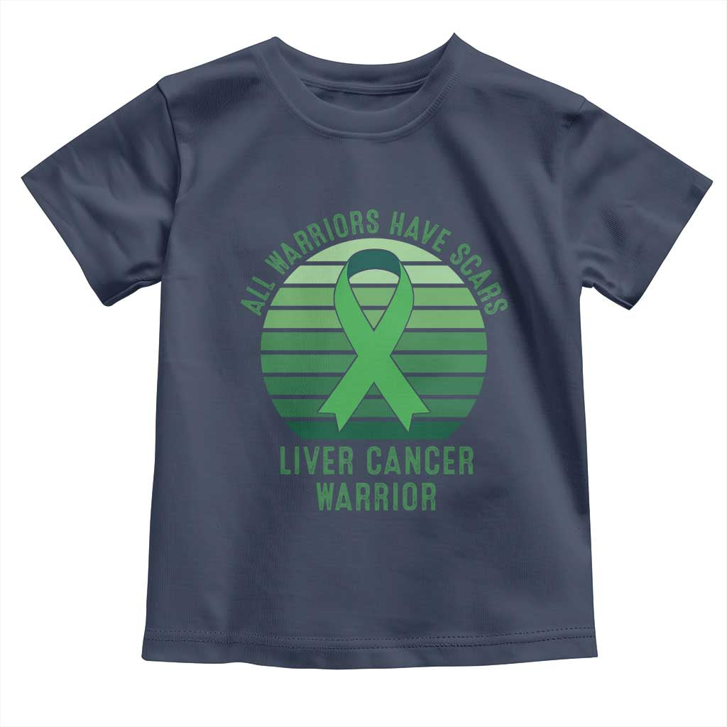 All Warriors Have Scars Liver Cancer Toddler T Shirt Green Ribbon Survivor Fighter Gift
