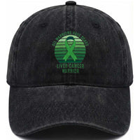 All Warriors Have Scars Liver Cancer Washed Cotton Baseball Cap Green Ribbon Survivor Fighter Gift