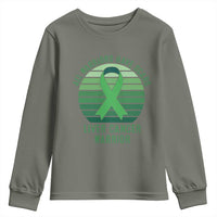 All Warriors Have Scars Liver Cancer Youth Sweatshirt Green Ribbon Survivor Fighter Gift