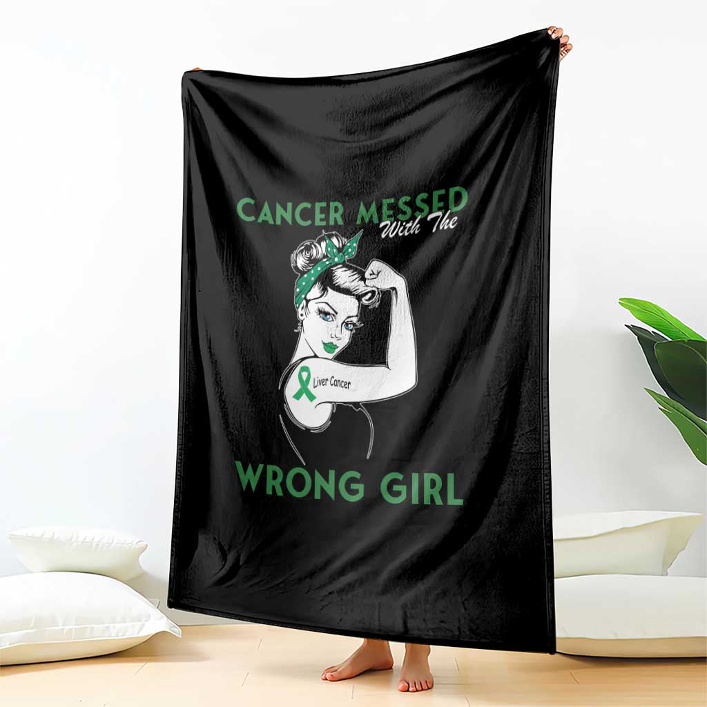 Liver Cancer Warrior Unbreakable Gift Throw Blanket Cancer Messed With The Wrong Girl