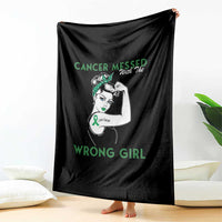 Liver Cancer Warrior Unbreakable Gift Throw Blanket Cancer Messed With The Wrong Girl