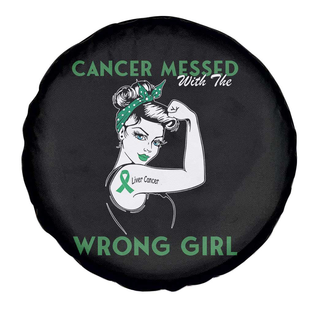 Liver Cancer Warrior Unbreakable Gift Spare Tire Cover Cancer Messed With The Wrong Girl