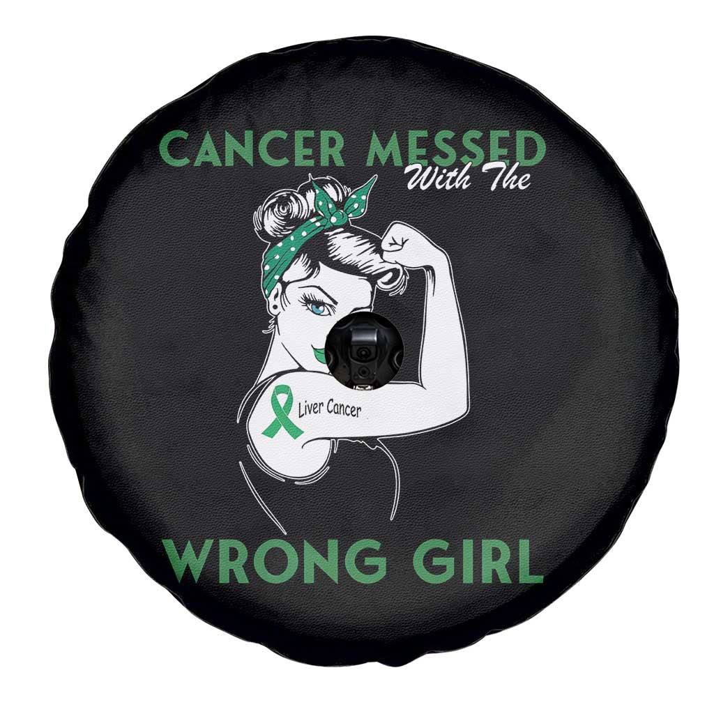 Liver Cancer Warrior Unbreakable Gift Spare Tire Cover Cancer Messed With The Wrong Girl
