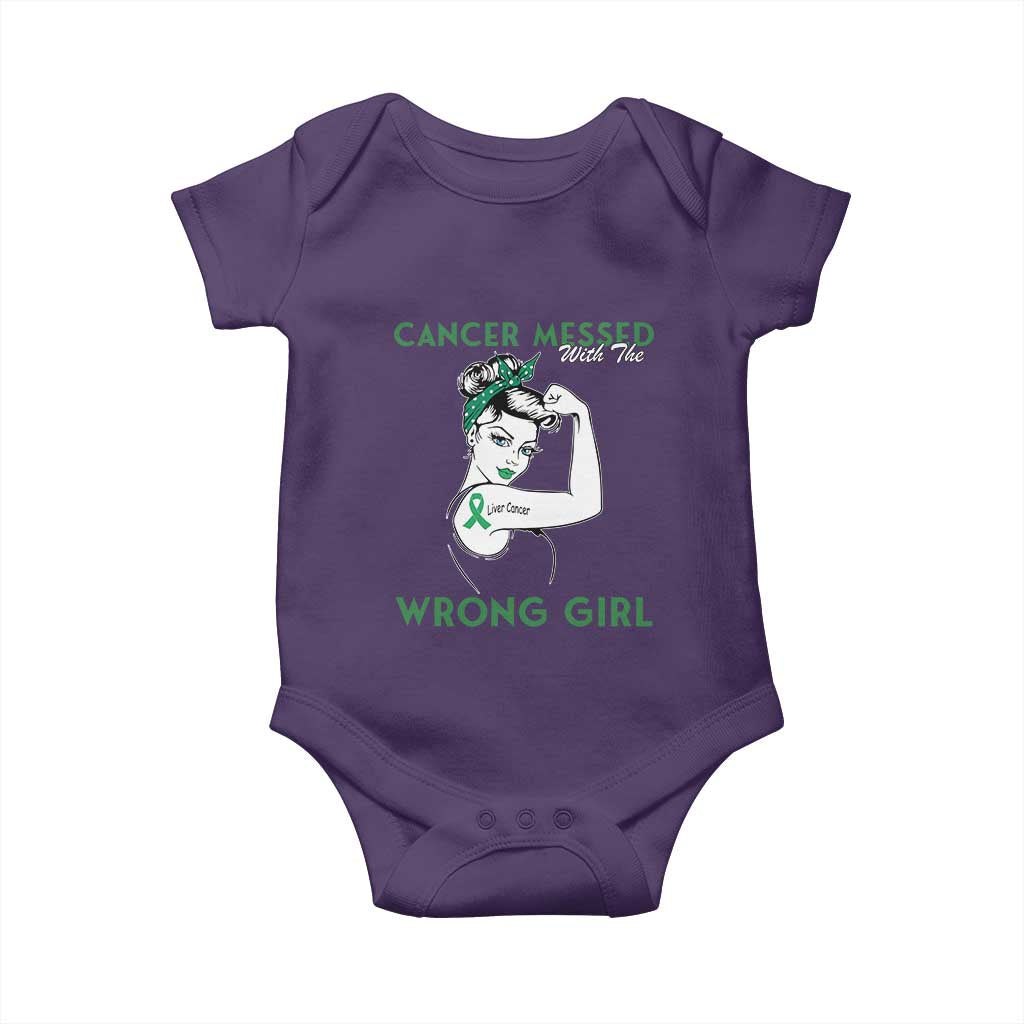 Liver Cancer Warrior Unbreakable Gift Baby Onesie Cancer Messed With The Wrong Girl