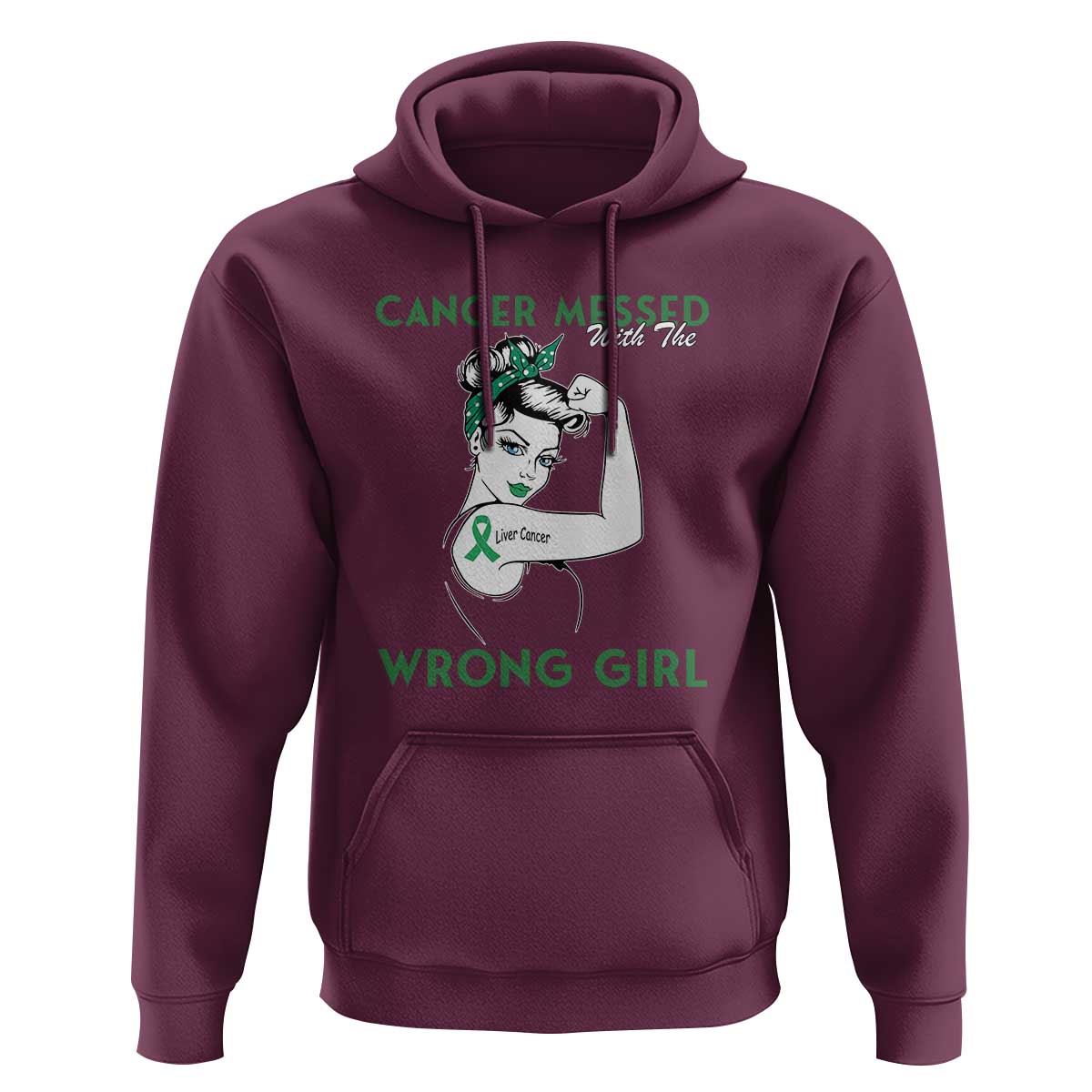 Liver Cancer Warrior Unbreakable Gift Hoodie Cancer Messed With The Wrong Girl