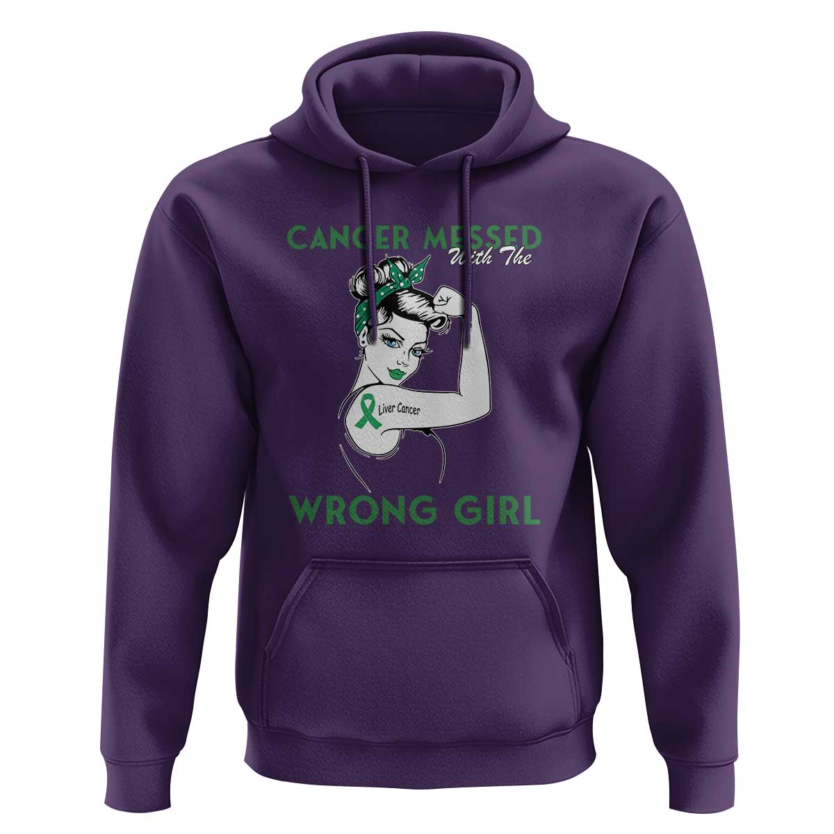 Liver Cancer Warrior Unbreakable Gift Hoodie Cancer Messed With The Wrong Girl